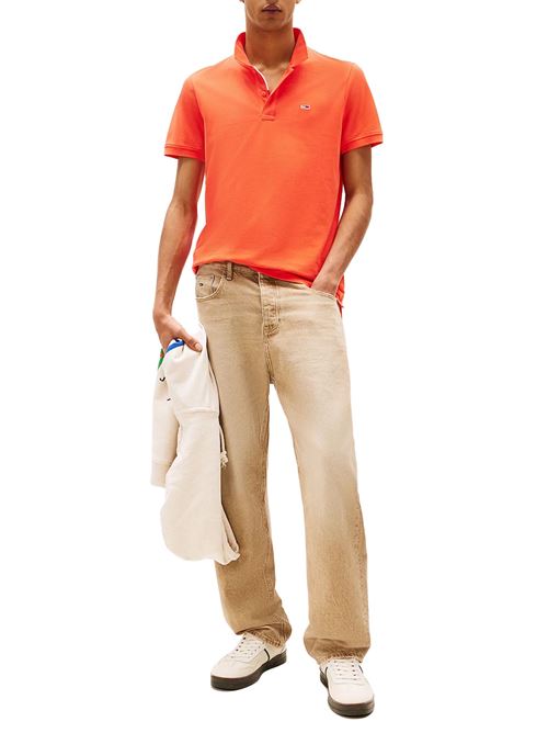 Polo uomo arancione in cotone Tommy Jeans | DM0DM20676SN6